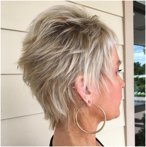 Hairstyles Picture of Champagne Pixie Cut Sparkly