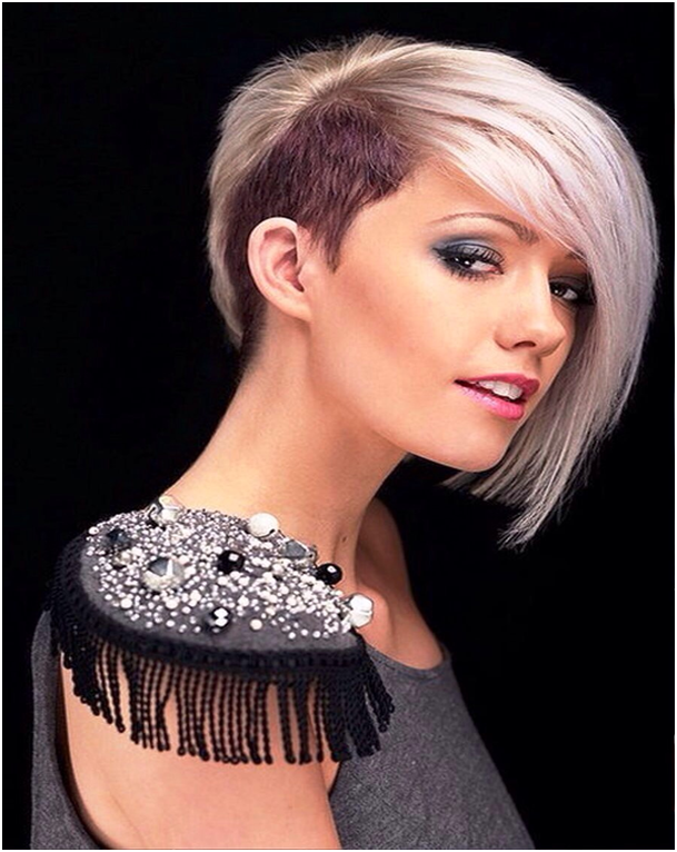 The sharp Pixie cut with a long fringes